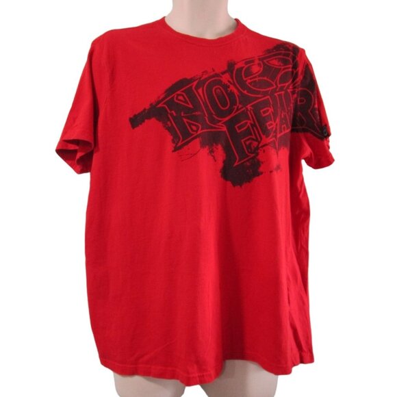 No Fear Graphic Red T Shirt XL Cotton Statement Tee - Picture 3 of 14